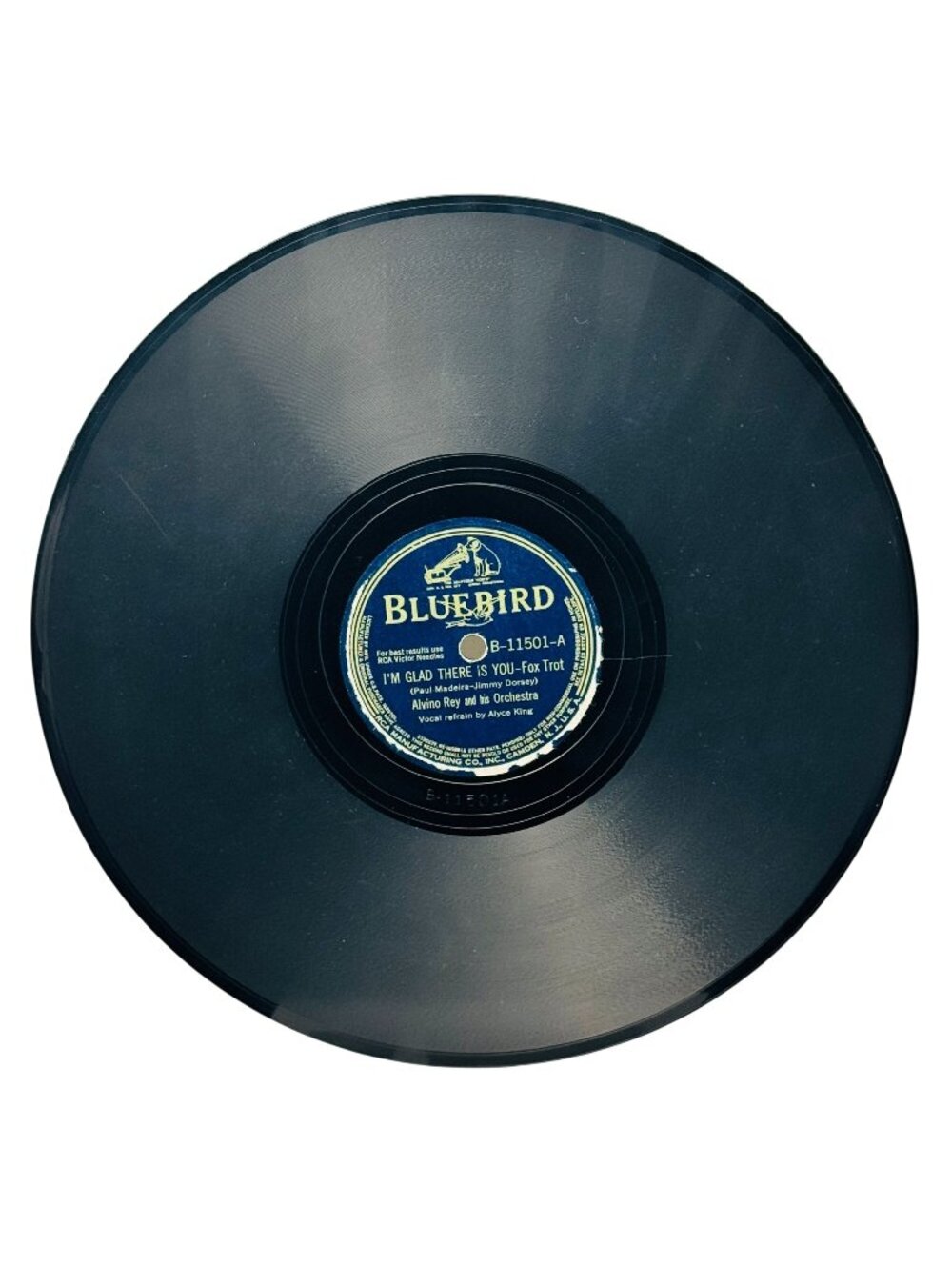 Alvino Rey Im Glad There Is You 10in Shellac Record 78 RPM Bluebird B-11501